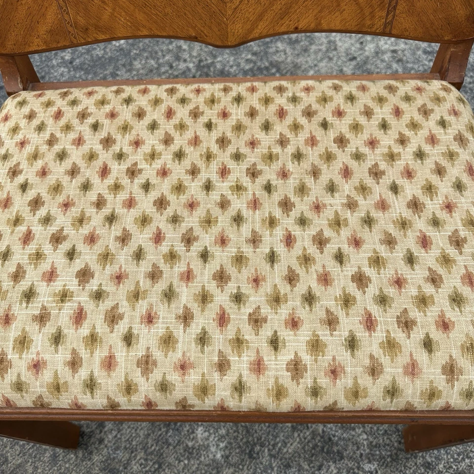Banco tocador de madera vintage Art Deco cascada asiento tocador maquillaje abuela Foto 3 de 4