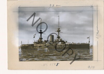 Photo WW I Deep Sea Cruiser Warship Marine Majestic Dardanelles L1.74