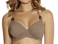 FANTASIE FS6007 LOMBOK U/W GATHERED HALTERNECK BIKINI TOP IN TRUFFLE SIZE 30G