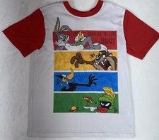 Looney Tunes Pajama Top Bugs Bunny Taz Daffy Duck Marvin Martian Sz: 10/12