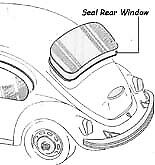 VW Vintage Parts Seal,Rear Window,Conv. Bugs ' 6-75-'79,Cal-Look