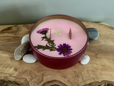 100% Natural Soy Wax, Wood Wick, Petal Explosion, Floral Candle