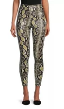 Commando Faux Leather High-Waisted Leggings Pants Olive Snake Sz XS