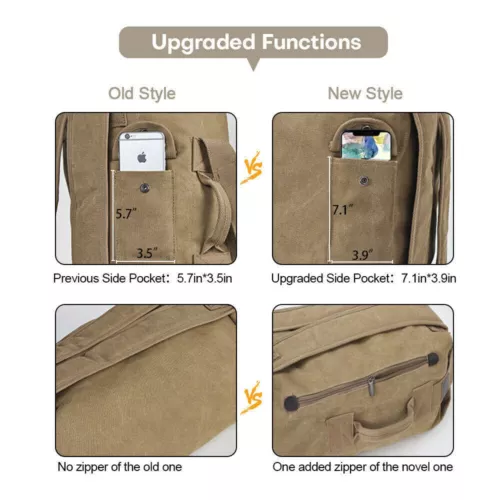 Mochila de lona para hombres Bolso de hombro Deportes Viaje Lona Militar Bolso de mano Equipaje - Imagen 9 de 42