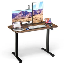 Electric Standing Desk Adjustable Stand up Computer Desk Anti-collision Rustic