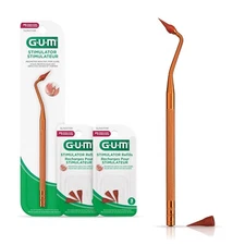 GUM Stimulator Permanent Handle with Rubber Tip, Precision Control, Massages Gum