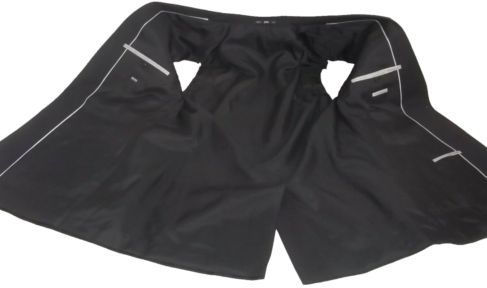 / Hugo Boss Solid Black 2Button Wool Blazer Jacke… - image 7