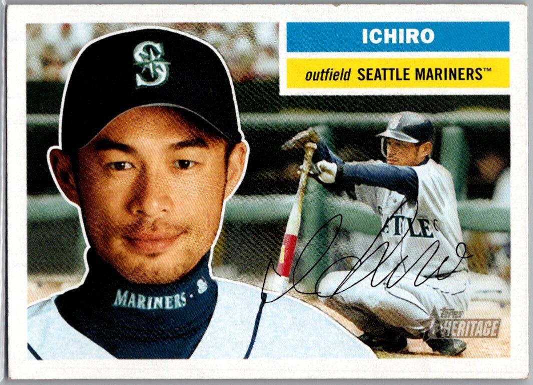 2005 Topps Heritage Crouch SP Variation Ichiro Suzuki #7 Seattle Mariners