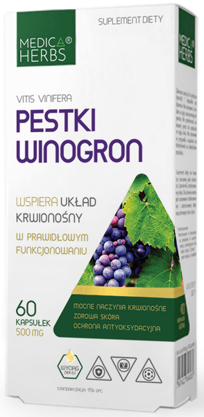Medica Herbs Opc Traubenkernextrakt 95% Extrakt Hochdosiert 500Mg 60 Kapseln-image