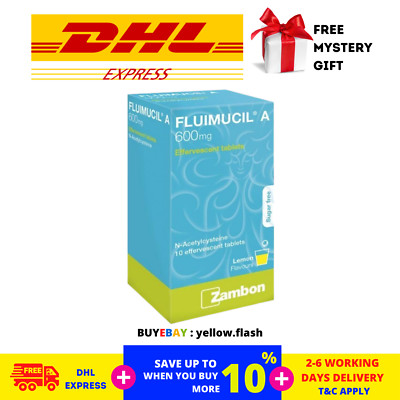 15 X FLUIMUCIL A 600mg Effervescent Tablet 10s Clear Phlegm DHL EXPRESS SHIPPING