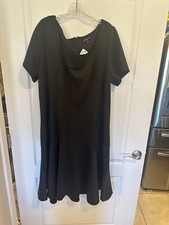 Lane Bryant women s black Square Neck Scuba Fit and Flare Dress plus sz 20 new