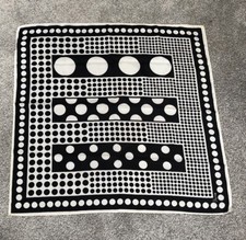 Scarf by Vera Black  Ivory Geometric Circles. Classic Neutral. 22 " Square