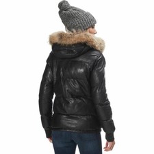 Parajumpers Scarlet Leather Fur Jacket Women's Xl