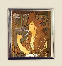 Mucha Cigarette Case Business Card ID Holder Wallet Art Nouveau Job