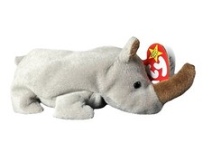 RARE Spike the Rhino ty beanie baby 1996 with Tag And Butt Tag Errors