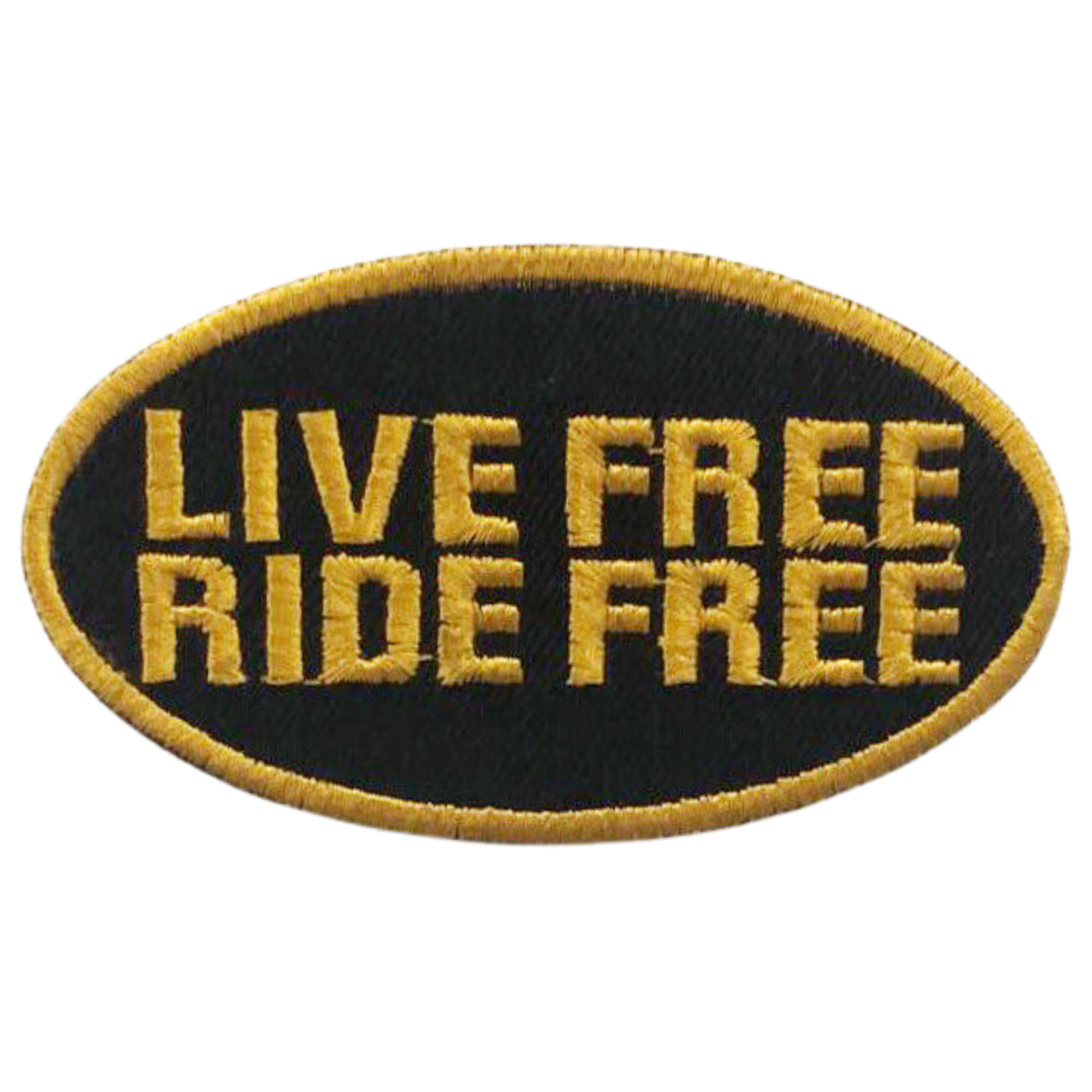 Live Free Ride Free Black Embroidered Iron On Sew On Patch