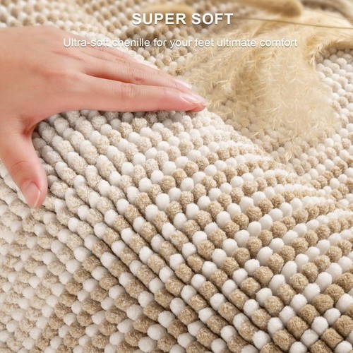 2 Piece Ombre Bath Mat Set Bathroom Rugs, Non Slip Ultra Soft and Water - Picture 2 of 5