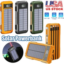Super Solar Power Bank Charger 30000mAh Hand Crank USB Portable LED Flashlight