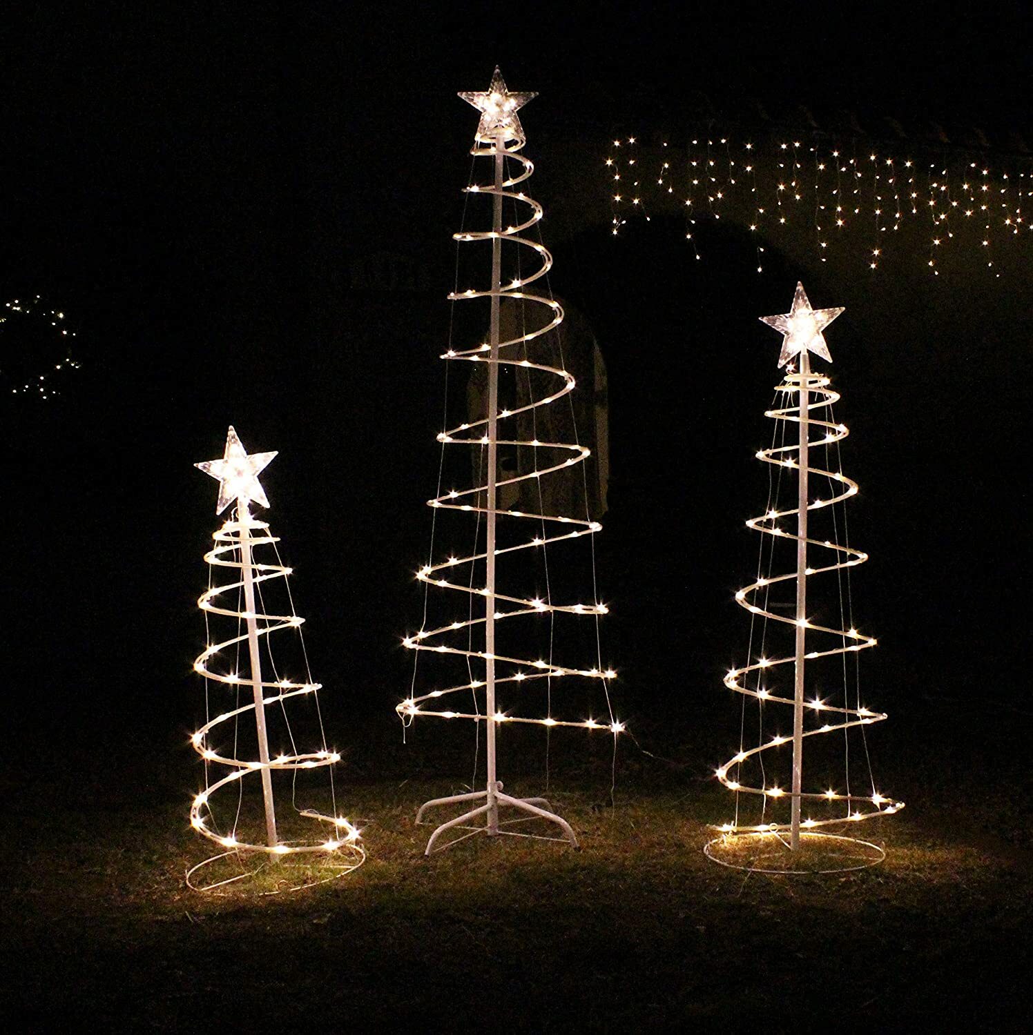 6 Green Led Lighted Outdoor Spiral Rope Light Christmas Tree Shelly
