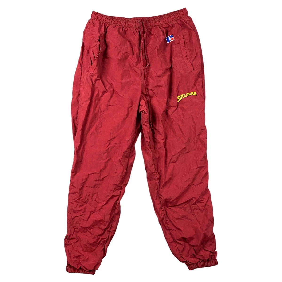 Vintage 90s Russell Athletic Nylon Track Pants Adult XL Red Lined Mens Warmup
