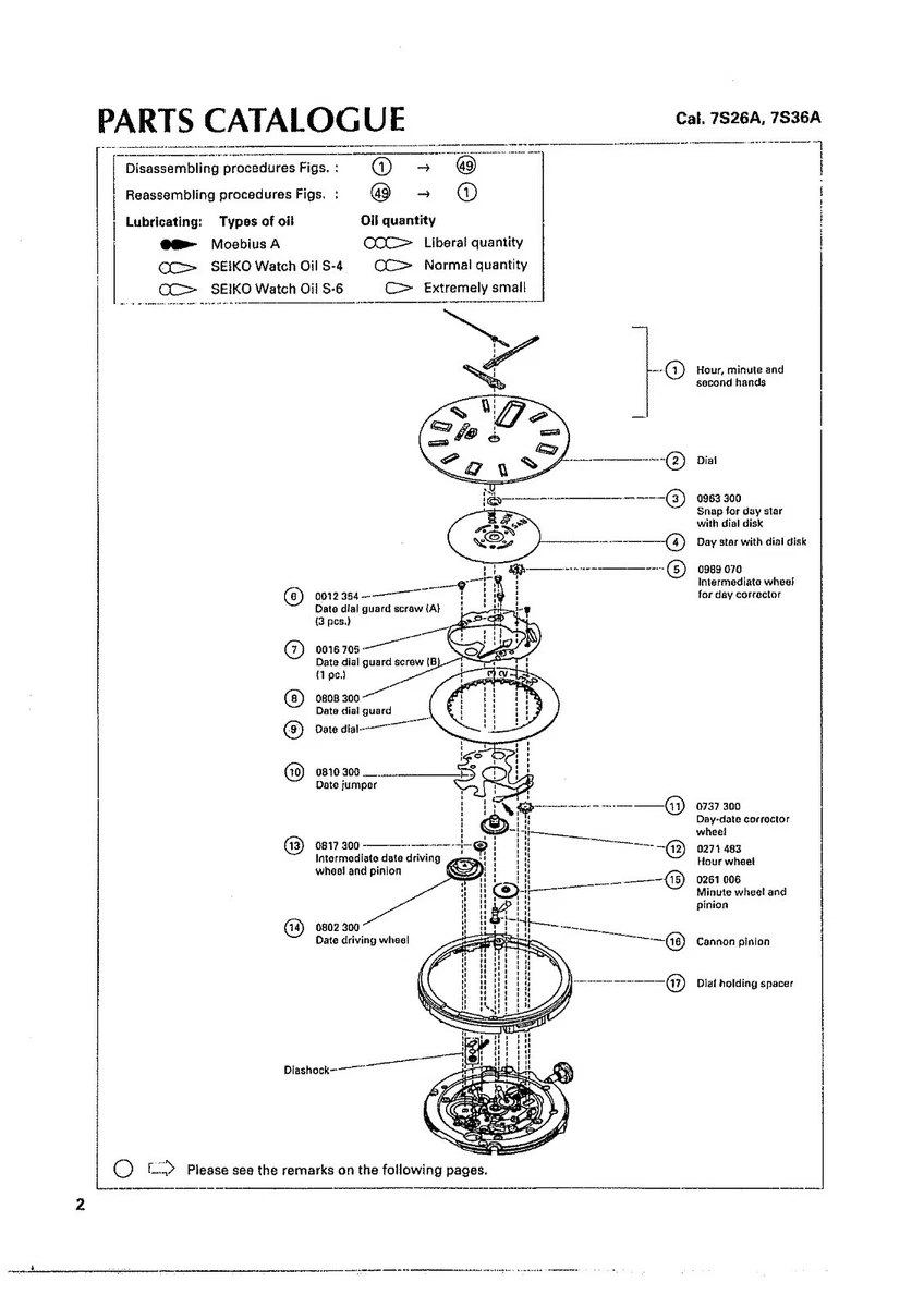 Seiko clearance 7s26 parts