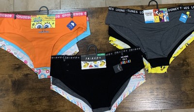 Women Bikini Panties Cotton Size 2 XL. Friends, SpongeBob And Looney Tunes