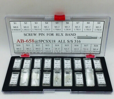 90 verschiedene Größen Schraube Pins links für RLX Watch Band bracelet strap