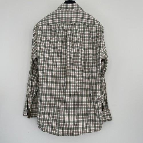 Barbour Men’s Long Sleeve Button Down Shirt Ivory/Green Plaid Size Large - Picture 7 of 11