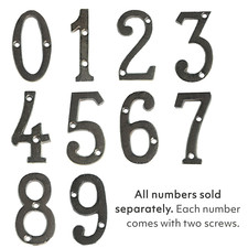 Address House Number Lettering Rustic Cast Iron Mounting Included 3 x 1.5 Inch