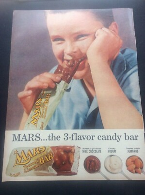 Vintage Original 50er Jahre Zeitschrift Werbung Mars Schokolade Schokoriegel 