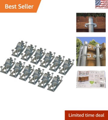 WAP-OZ Galvanized Fence Bracket Set - 12-Pack with Advanced Fasten-Ready System