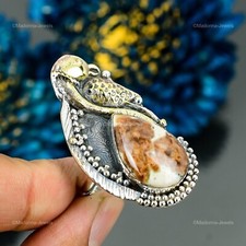 Spessartine Garnet in Limestone Stone Stackable New Ring Jewelry Sterling Silver