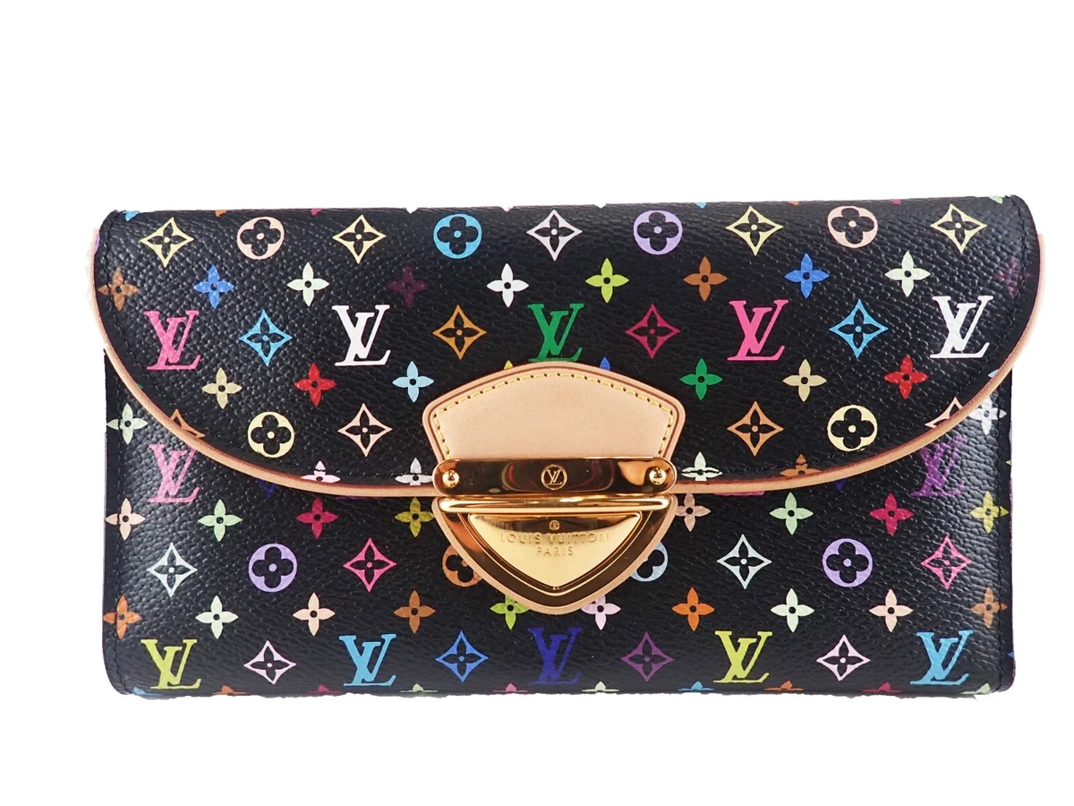 LOUIS VUITTON Monogram Multicolor Long Wallet Eugenie M93738 Black  