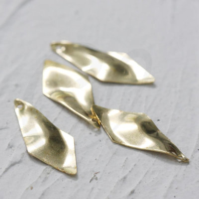 20 Pieces Raw Brass Waved Charm - Irregular 31.7x13mm (3940C)
