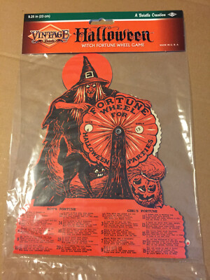 VINTAGE HALLOWEEN BEISTLE RETRO WITCH FORTUNE WHEEL GAME 9.25'' 1927, 2012