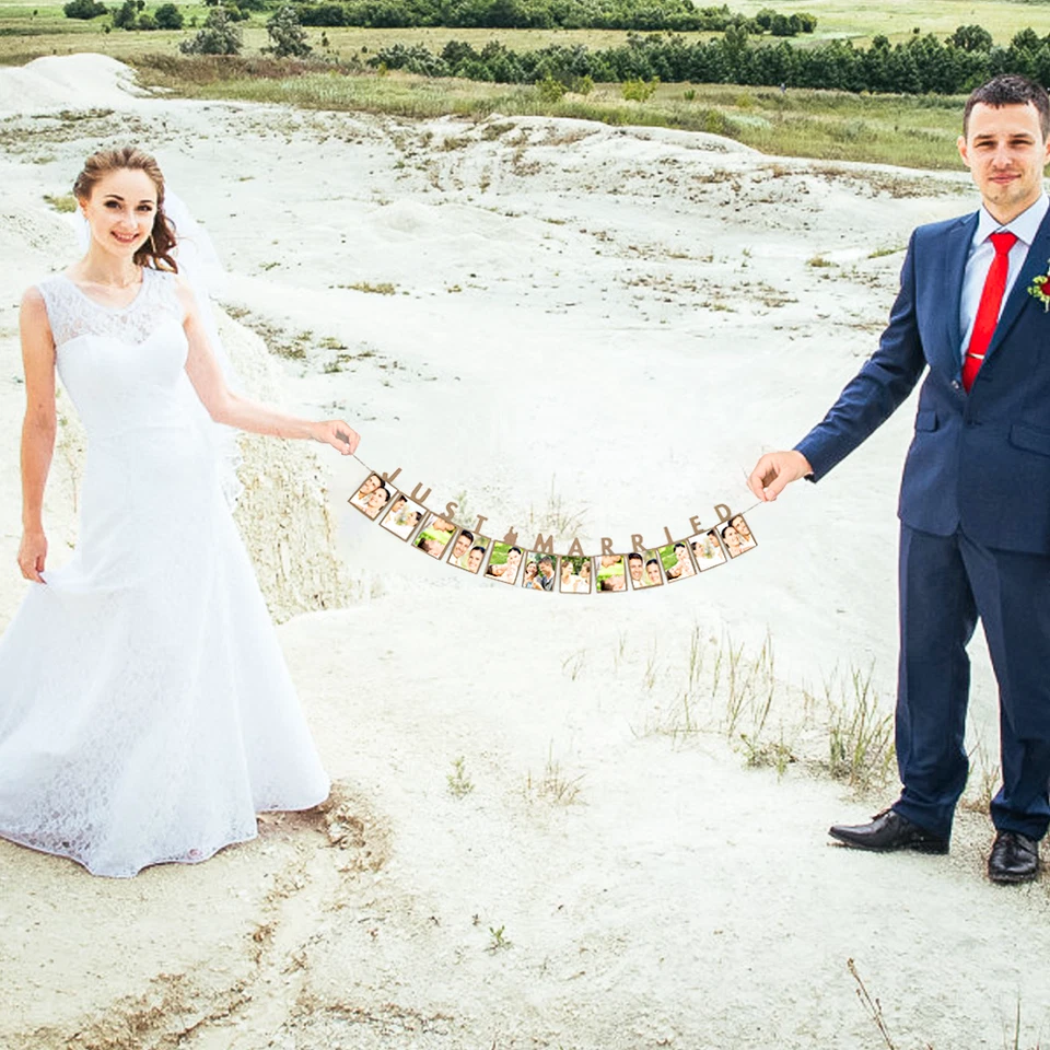 BANNER FOTO BODA.AÑADIR FOTO PARA BANDERÍN PERSONALIZADO.TARJETA KRAFT. Foto 4 de 4