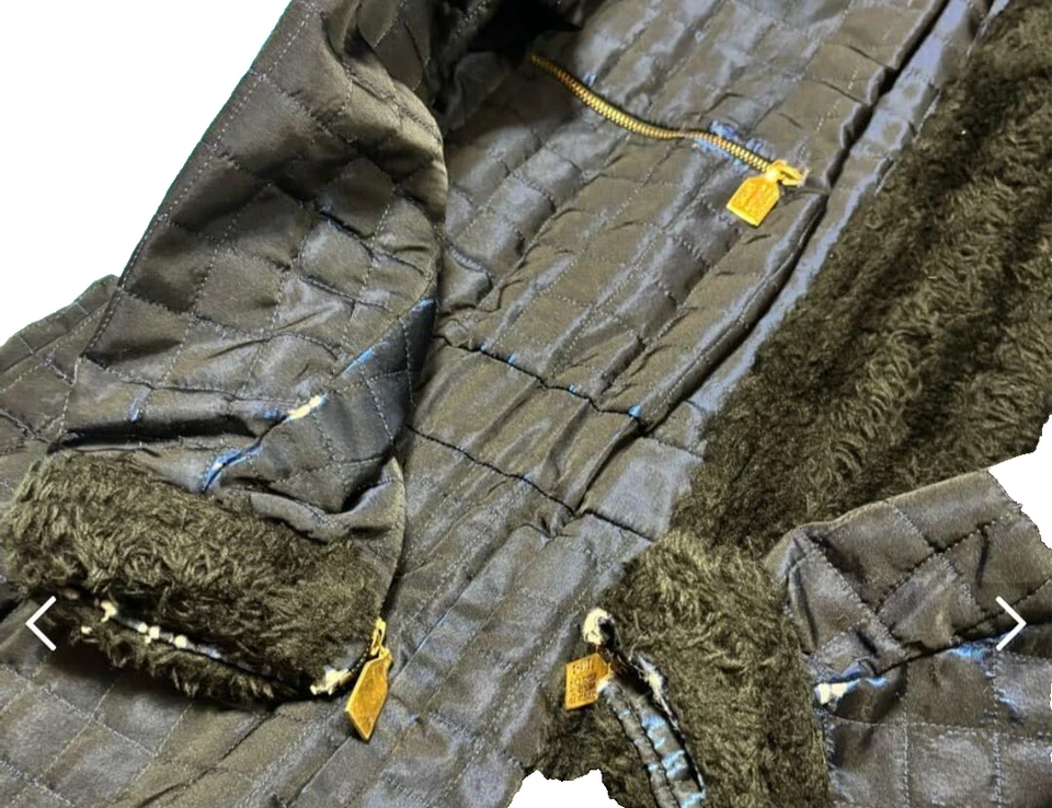 Винтажный CHANEL бутик выстеганный шелк пальто FR42 UK14 w подлинный сертификат - Изображение 3 из 4