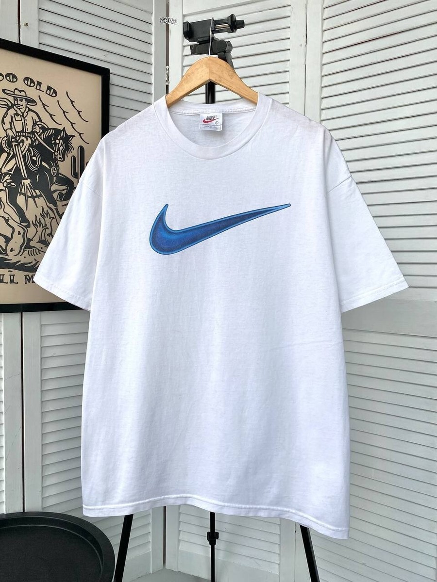 Nike Vintage Center Big Swoosh 3D Logo Baggy Tee Shirt | eBay