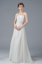 Bridal A-Line Dress Size US-8, Off-White Ivory Color