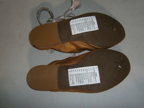 OTBT Frolick Sandals Shoes 6 Gold Sandstone Strappy Slingback Lace-up Ankle New - Picture 5 of 6