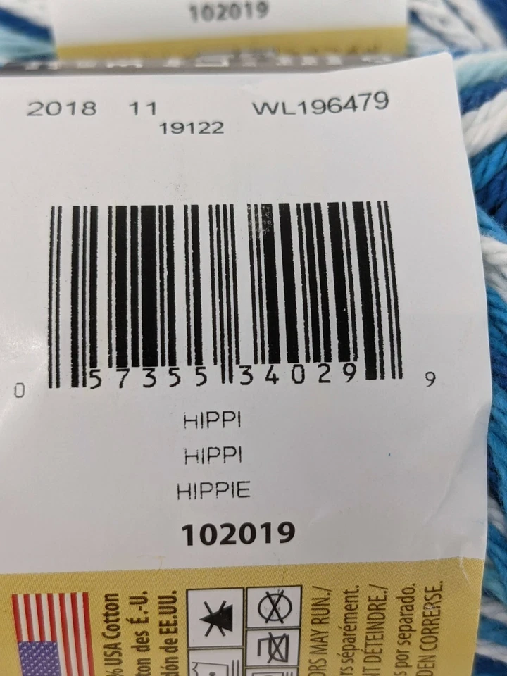 Lily Sugar & Cream Yarn Hippie Hipi Hippi 102019 Cotton Ombre Lot of 3 Skeins - Image 4 of 4