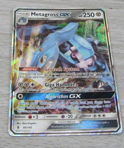 Metagross GX 85/145 Ultra Rare Full Art Sun & Moon Guardians Rising NM