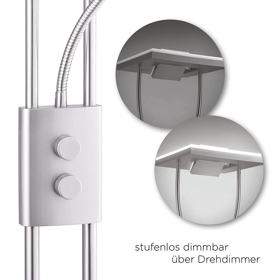 LED Stehleuchte Lesearm Dimmbar Verstellbar Büro Deckenfluter Drehdimmer 31W - Bild 4 von 4