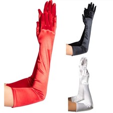 Elegant Satin Long Gloves for Weddings Prom and Performance Accessories