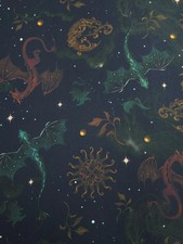 Mythical Dragons Viscose Challis Fabric