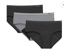 Hanes Comfort Period Hipster Underwear Super Absorbency - Women  s 6 / M .3 Pair