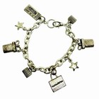 AMERICAN GIRL THEATER Signed Vintage Silver Tone Charm Designer Chain Bracelet — photo 1