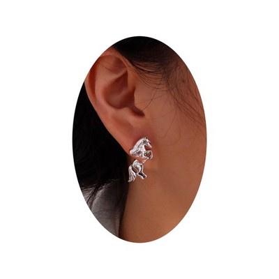Silver Horse Earrings for Women Valentines Day Gifts for Her Vintage Frogs Shape