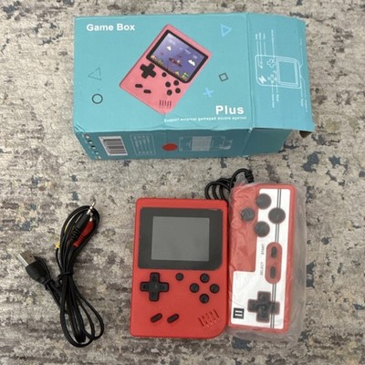 Game Box Plus Handheld System Red Black, USB RCA, Supports External Gamepad