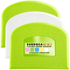 SURDOCA Dough Scraper Bench - 12x9.5cm/4.7x3.7'', Green+White+Green